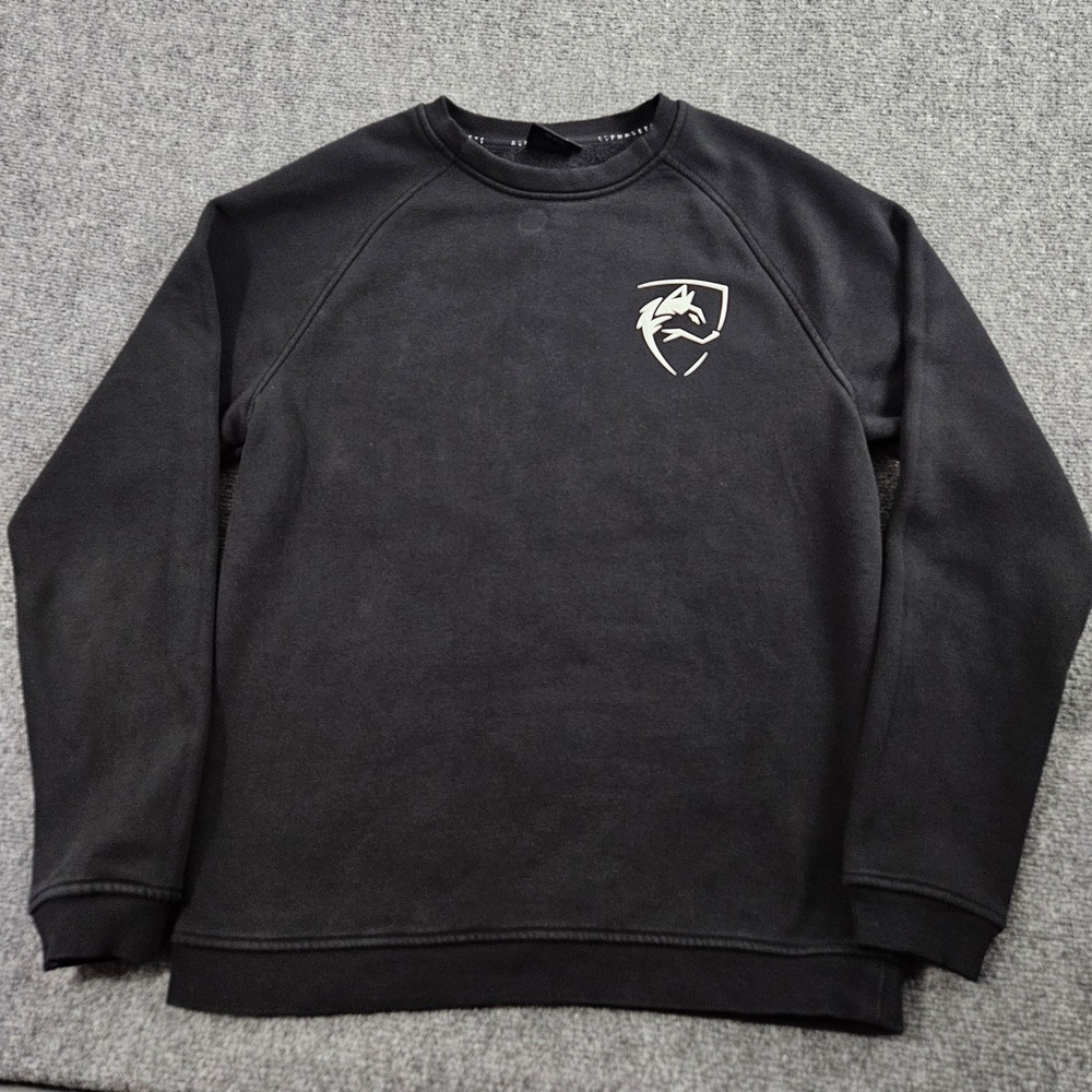 Alphalete Crewneck Sweatshirt Mens Medium‎ Black Wolf Logo Athletic Gym Pullover